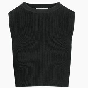 Aritzia Babaton Sculpt Knit Muscle Tank, Black, Size Small